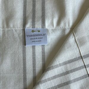 Window Valance Farmhouse Cream and Gray Striped 15” x 54”